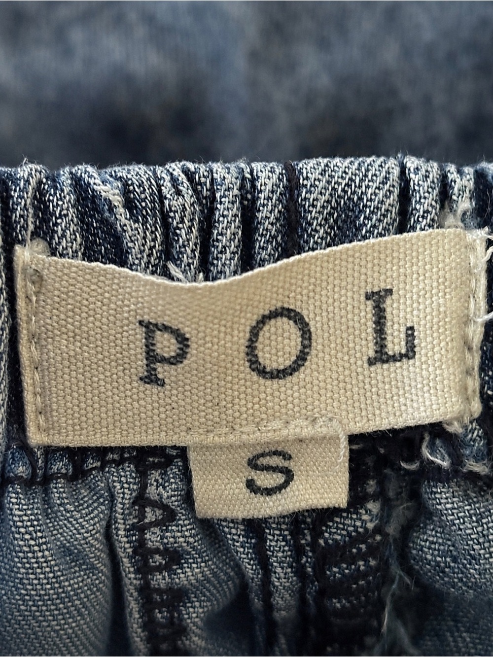 POL Acid Wash Gray Smocked High Waist Wide Leg Pants Small Boho - Picture 11 of 11